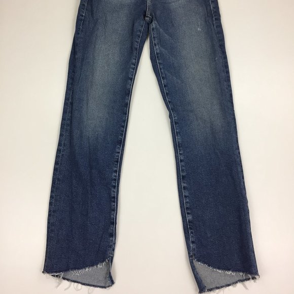 FRAME DENIM Barneys New York Beckett Wash Le High Straight Raw Step Hem Jeans - Picture 7 of 13